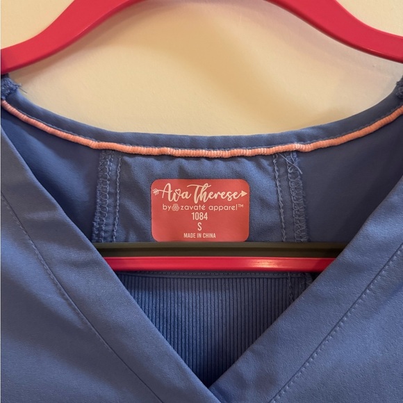 Blue V-Neck Scrub Top - Picture 5 of 5